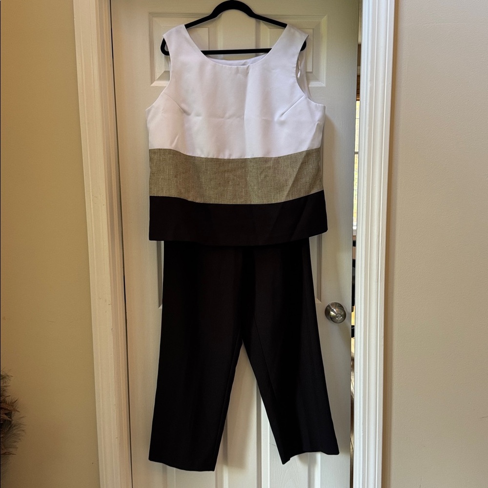 🌿Perceptions 18/20 Color Block Sleeveless Top and Pants Set
